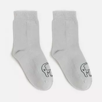 Носки детские, цвет светло-серый, размер 14-16