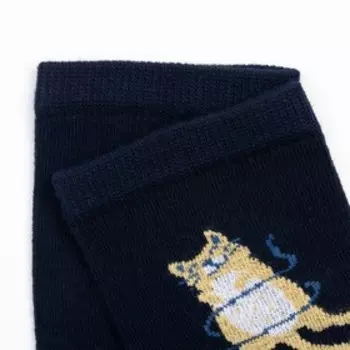 Носки противоскользящие детские, цвет тёмно-синий, размер 18 (28-30)