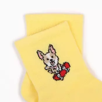 Носки детские, цвет жёлтый, размер 18-20 (27-30)