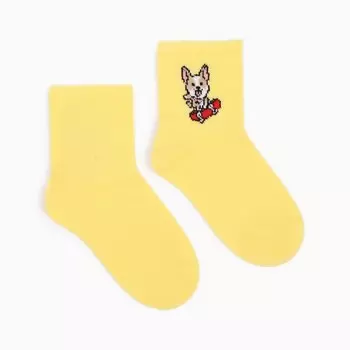 Носки детские, цвет жёлтый, размер 22-24 (35-38)
