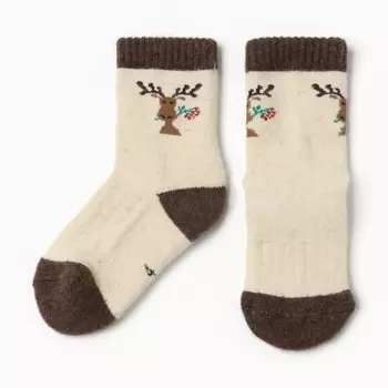 Носки детские из монгольской шерсти «Олень», размер 18-20