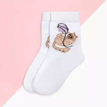 Носки детские KAFTAN «Кот», размер 14-16 см, цвет белый