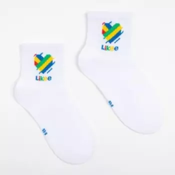 Носки детские Likee, цвет белый, размер 20 (8-10 лет)