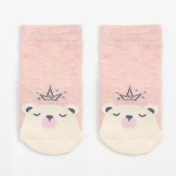 Носки детские (махровая стопа), цвет розовый меланж, размер 14