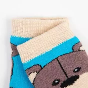 Носки детские махровые, цвет бирюзовый, размер 12-14