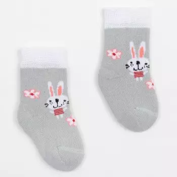 Носки детские махровые, цвет светло-серый, размер 9-10