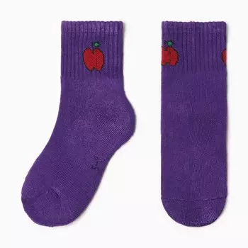 Носки детские махровые внутри "Фрукты на резинке", цвет микс, размер 18-20