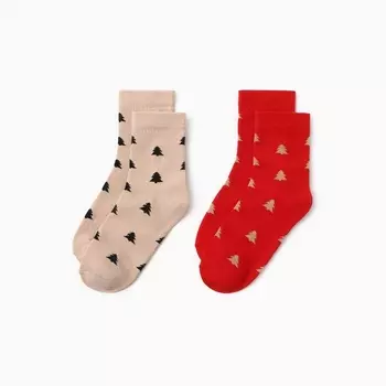 Носки детские новогодние KAFTAN «Елки» 2 пары, размер 14-16 см