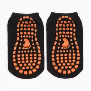 Носки детские противоскользящие, цвет чёрный, размер 16-18