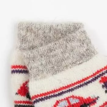 Носки детские шерстяные «Автомобильчик», цвет белый, размер 12