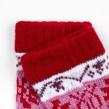 Носки детские шерстяные, цвет красный, размер 11-12