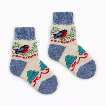 Носки детские шерстяные «Снегирь в лесу», размер 16