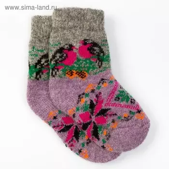 Носки детские шерстяные «Снегири», размер 18