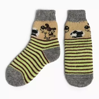 Носки детские шерстяные "Собачка" А.3а45, цвет серый, р-р 22