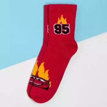 Носки детские "Тачки 95", Тачки, красный, 14-16 см