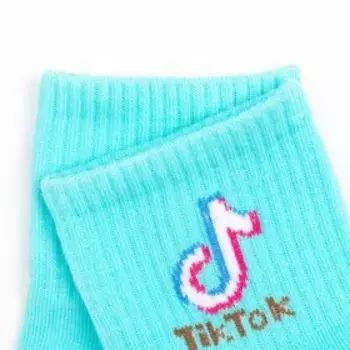 Носки детские TikTok, цвет голубой, размер 22 (10-12 лет)