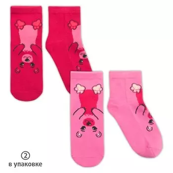 Носки для девочек, размер 16-18 см, цвет малиновый, розовый