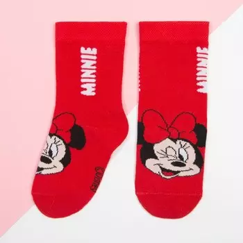 Носки для девочки «Минни Маус», DISNEY, 18-20 см, красные
