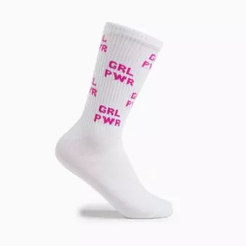 Носки GRL PWR, цвет белый, размер 25-27 (40-42)