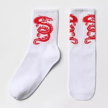 Носки «Красный дракон», белые, размер 27