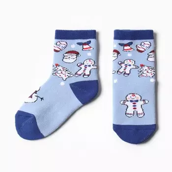 Носки махровые детские, цвет голубой, размер 16-18