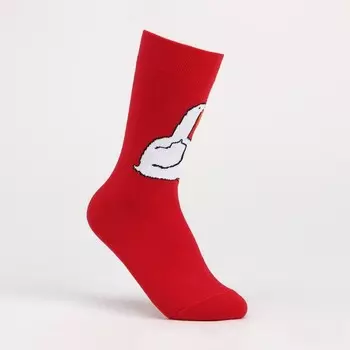 Носки мужские, цвет красный/гусь, размер 27