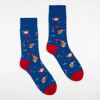 Носки мужские, цвет василёк, размер 27-29