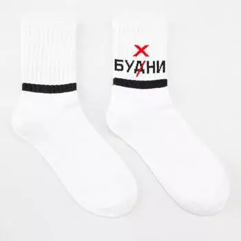 Носки мужские Fm-763-L-2 "Бухни" цвет белый , р-р 25-27