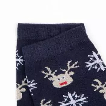 Носки мужские «Олени и снежинки» цвет синий, размер 25