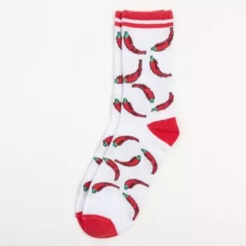 Носки мужские «Перцы» размер 41-44 (27-29 см), белый