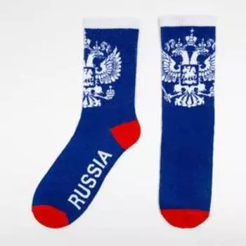 Носки мужские "Russia" размер 41-44 (27-29 см), синий