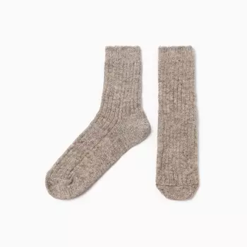 Носки мужские шерстяные, цвет бежевый, размер 27