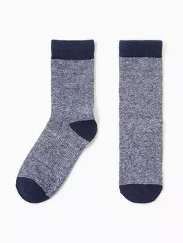 Носки мужские шерстяные, цвет тёмно-синий, р-р 43-46