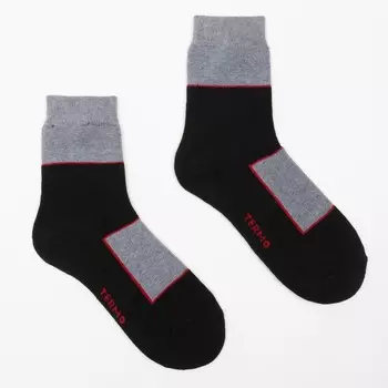 Носки мужские термо, цвет серо-чёрный, р-р 31