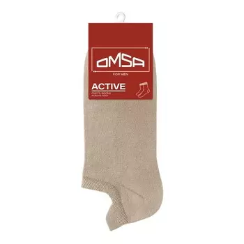 Носки мужские укороченные с фальшпяткой OMSA ACTIVE, размер 39-41, цвет beige