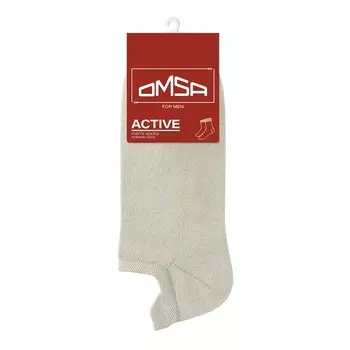 Носки мужские укороченные с фальшпяткой OMSA ACTIVE, размер 42-44, цвет grigio chiaro