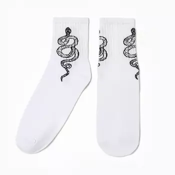 Носки мужские "Змея", цвет белый, размер 25