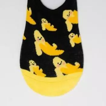 Носки-невидимки женские «Бананы» цвет чёрный, размер 23-25 (36-40)