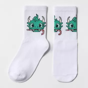 Носки детские «Новогодний дракон», белые, размер 18 (29-31)