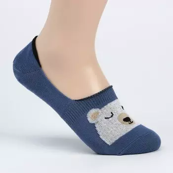 Носки-подследники детские «Мишка», цвет джинс, размер 18-20