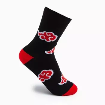 Носки принтом "Акацуки", цвет черный, размер 29