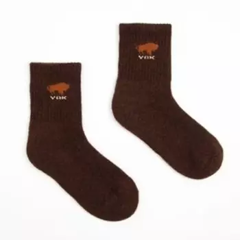 Носки с пухом яка женские, цвет шоколадный, размер 38-40