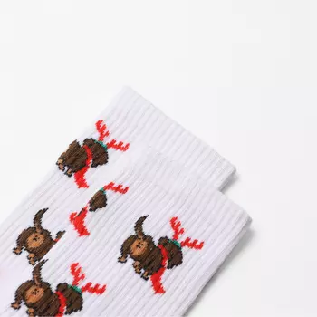 Носки "Санта такса", цвет белый, размер 23-27 (38-41)