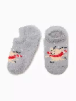 Носки-следки детские пуховые "Новогодние", цвет МИКС, р-р 14-16