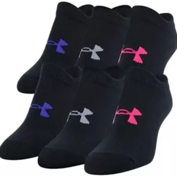 Носки Under Armour Girl's Essential No Show, размер 26-30,5 6 пар (1332982-001)