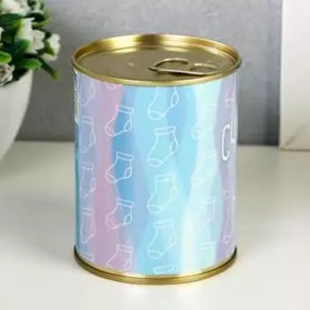 Носки в банке "Счастливые носочки" (внутри носки женские, цвет белый)