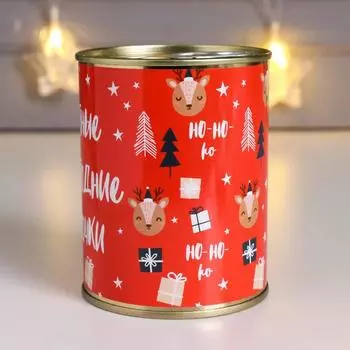 Носки в банке "Уютные новогодние носочки" (внутри носки женские, цвет белый)