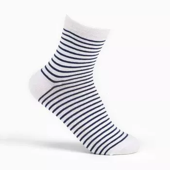 Носки женские, цвет белый/синий, размер 36-38