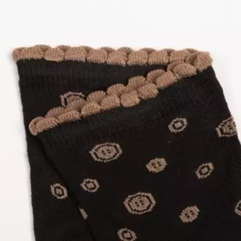 Носки женские, цвет черный/бежевый, размер 23-25