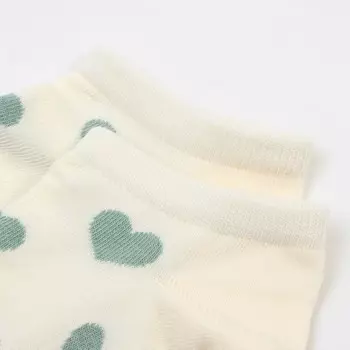 Носки женские, цвет кремовый/сердца, размер 23-25 см